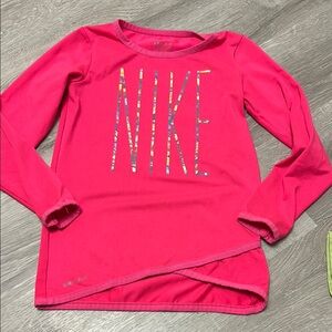 Nike Kids Bright Pink Long Sleeve Tee
